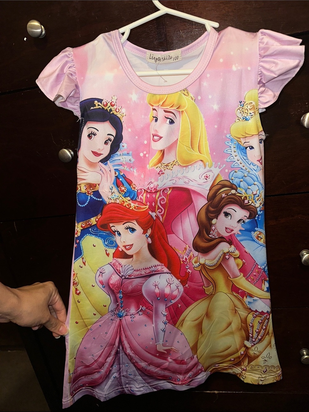 Disney Princess Pastel Pink & Multicolor Sleep Dress 2-3T